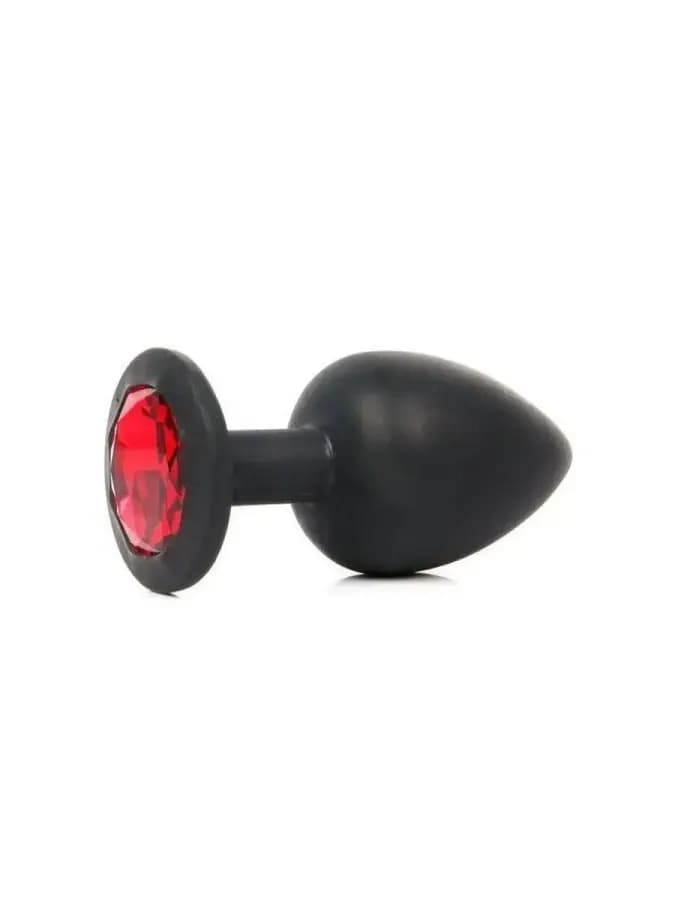 Анальная втулка с кристаллом Large красный 9,5 см
