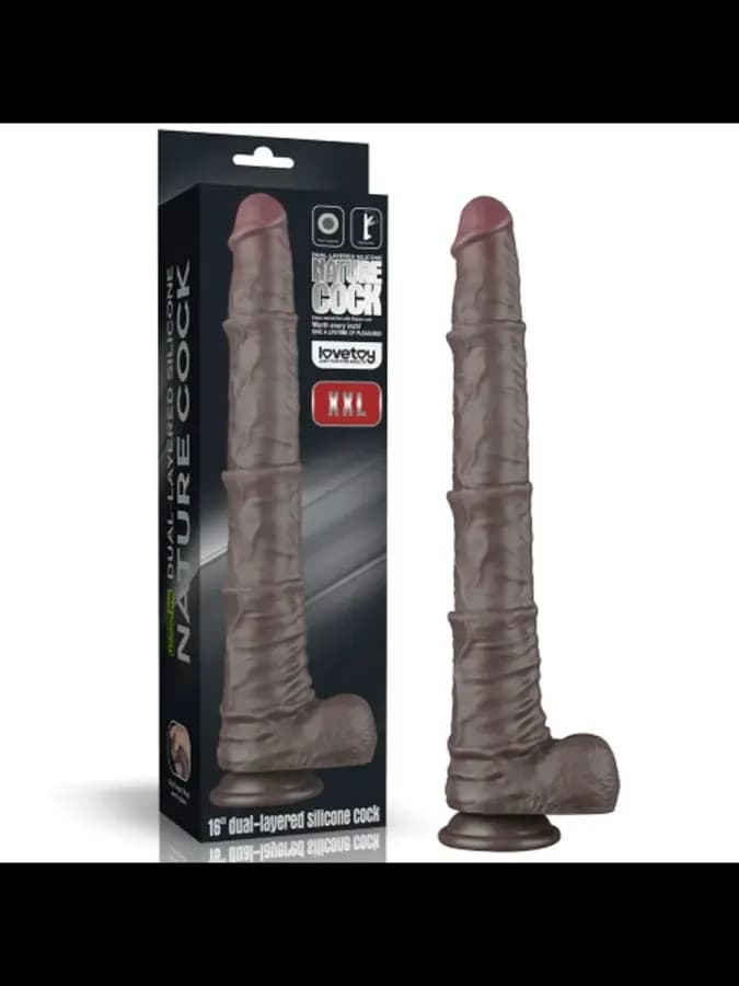 Реалистичный фаллоимитатор Lovetoy KING SIZED (33,5×5,7 см) с двойным покрытием, чёрный — фото 3
