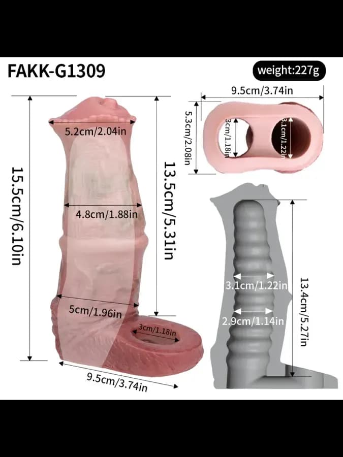 Реалистичный фаллоимитатор FAKK-G1311, 17.7см, Seminal Vesic — фото 2