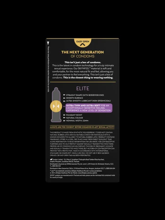 Презервативы тонкие безлатексные Extra Elite, 10 шт