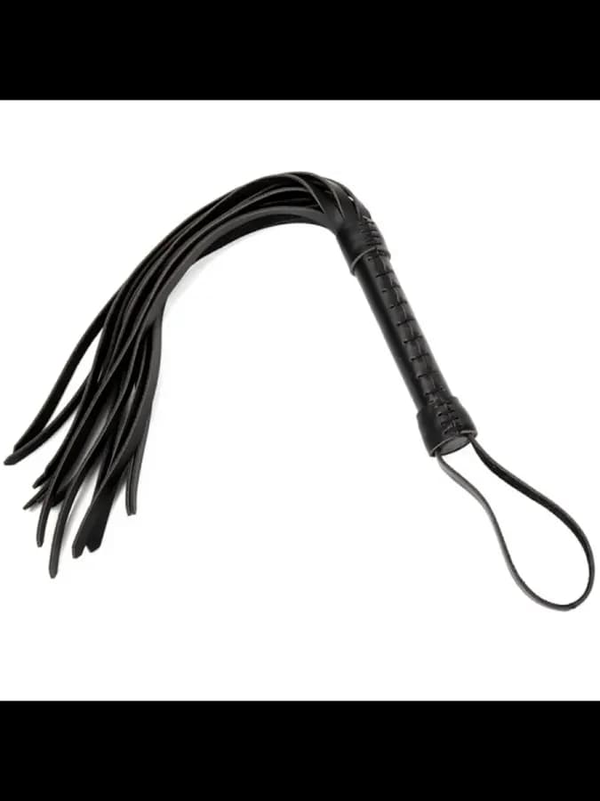 Черная кожаная плеть с рукояткой Black Leather Flogger