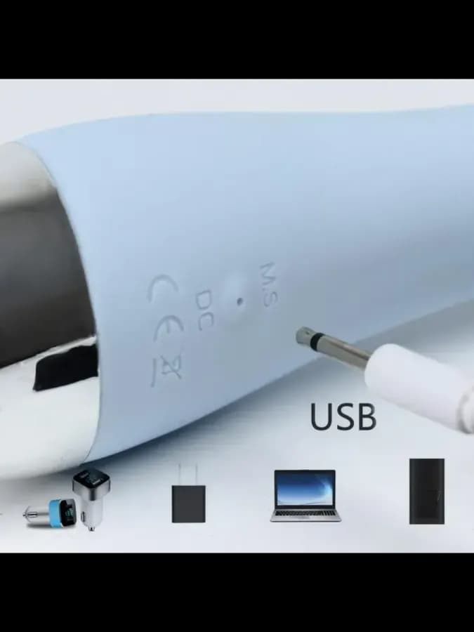 Вибратор 22×3 см, массажный, 10 режимов, ЗУ USB, голубой — фото 5