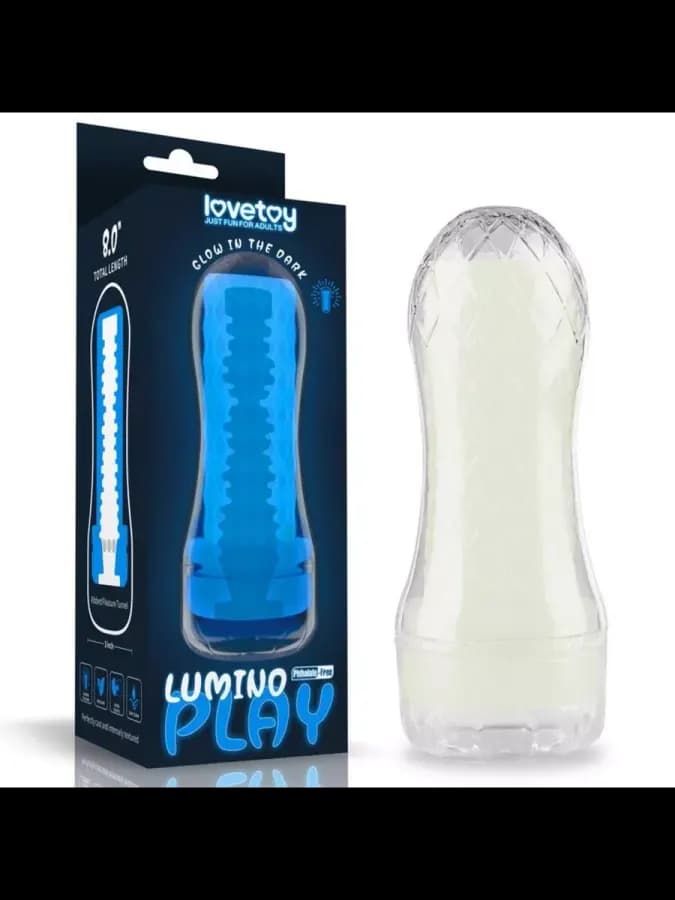 Мастурбатор мужской Lovetoy Ribbed Lumino Play, светящийся, 20,5х8 см