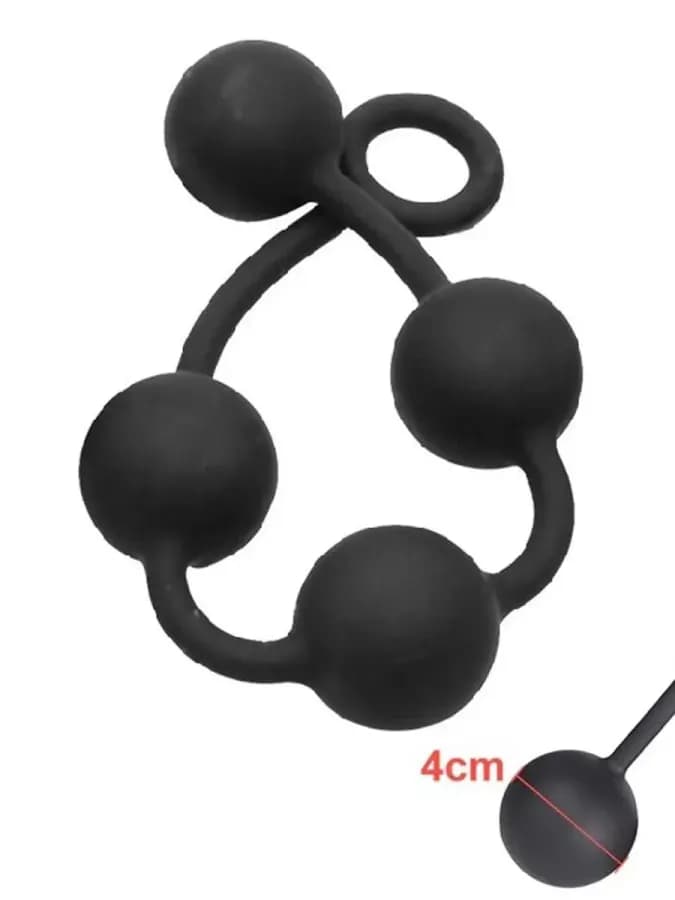 Большая анальная цепочка BIG BLACK ANAL BEADS, 39см