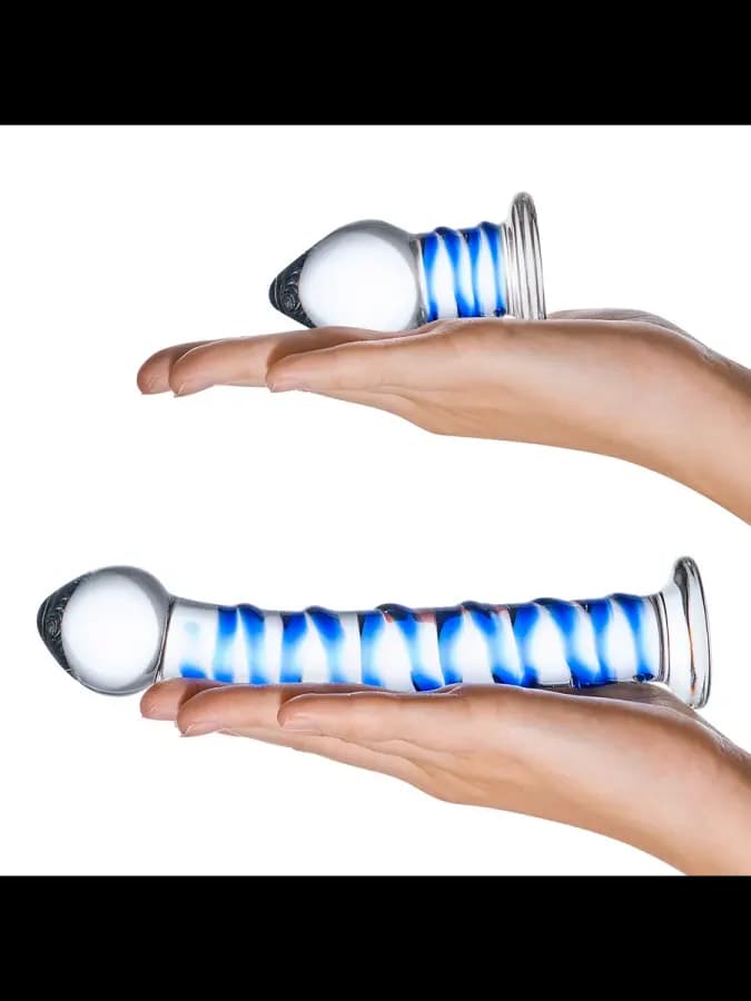 Swirly Dildo & Buttplug Set — набор из 2 стеклянных игрушек — фото 5