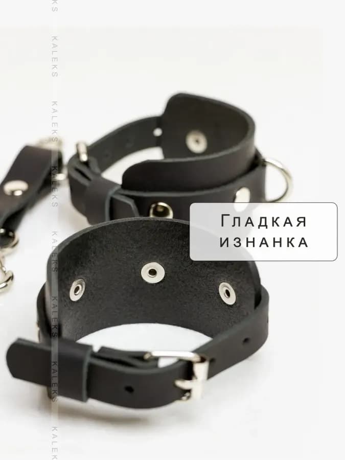Наручники из натуральной кожи для ролевых игр и БДСМ — фото 3