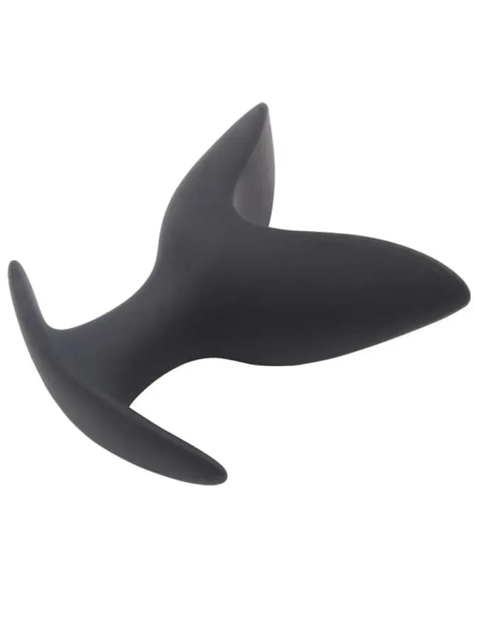 Анальная пробка с лепестками из гибкого силикона черного — фото 3