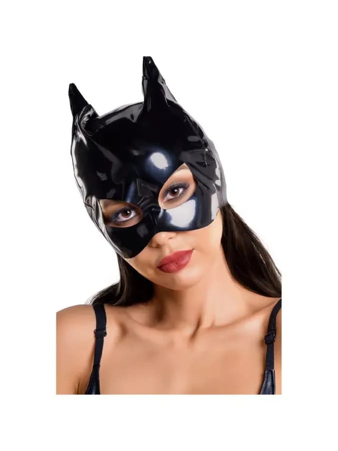Маска кошки из материала Wetlook, OS