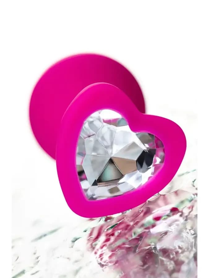 Анальная втулка Diamond Heart, розовая, 8 см, 3,5 см — фото 6