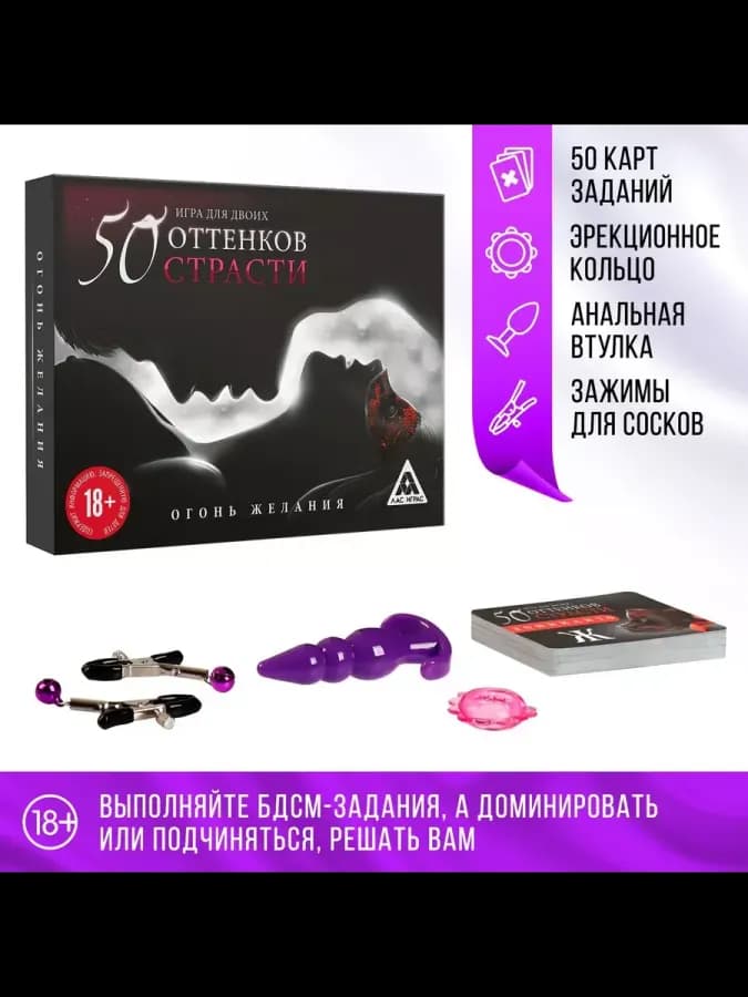 Анальная пробка и зажимы для сосков в секс игре для пар « — фото 1