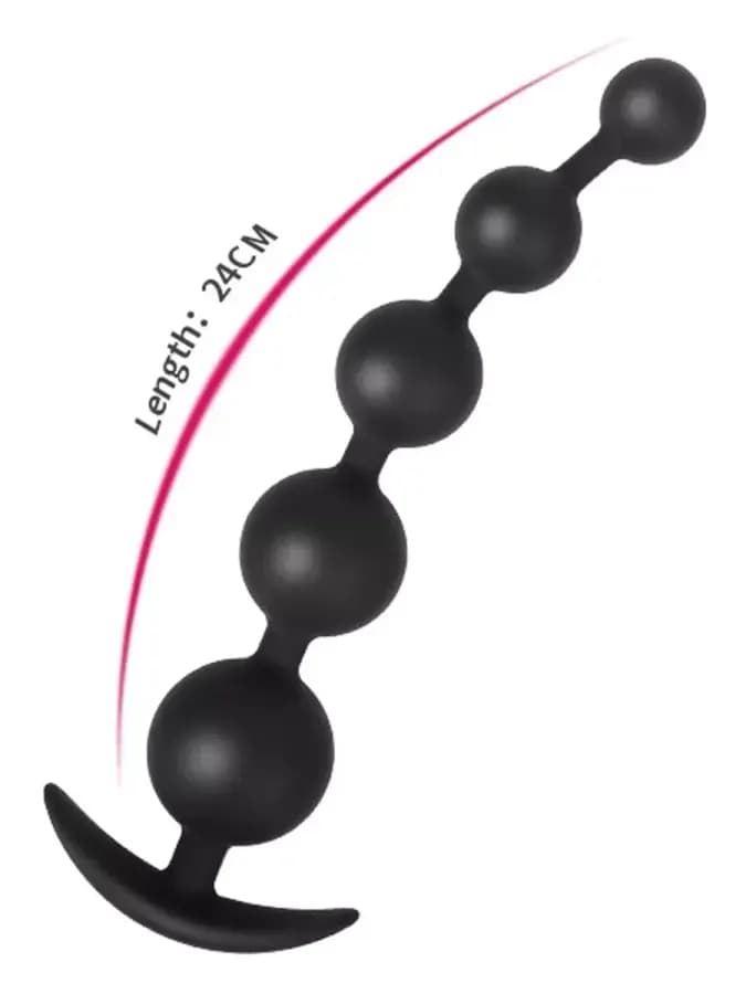 Большая анальная цепочка BLACK ANAL BEADS 24.5см — фото 4