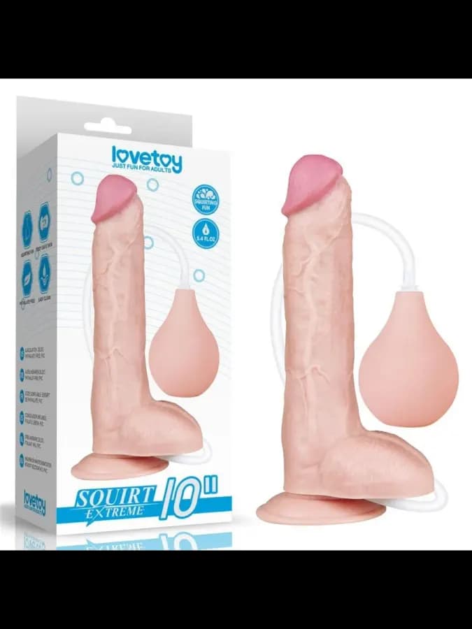 Фаллоимитатор Lovetoy с имитацией эякуляции (25,4×4,8 см)