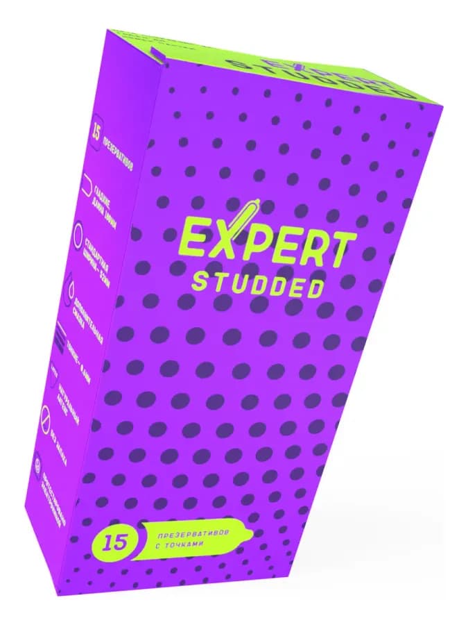 Презервативы EXPERT Studded, облегающие, точечные, 15 шт