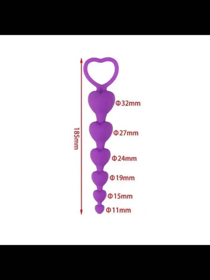 Анальные шарики, силикон Soft-touch, d=11-32 мм, h=140 мм — фото 3