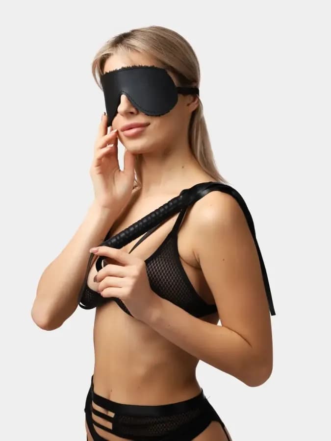 Набор БДСМ маска BDSM с мехом, плетка, ролевые игры — фото 3