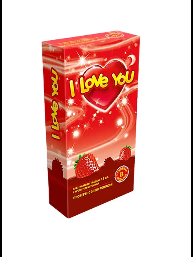 Презервативы I Love You №12 с ароматом клубники 12шт