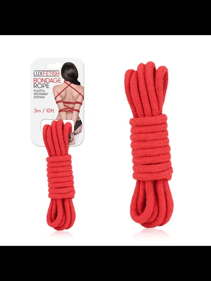 Красная хлопковая веревка 3 м для связывания "Bondage Rope"