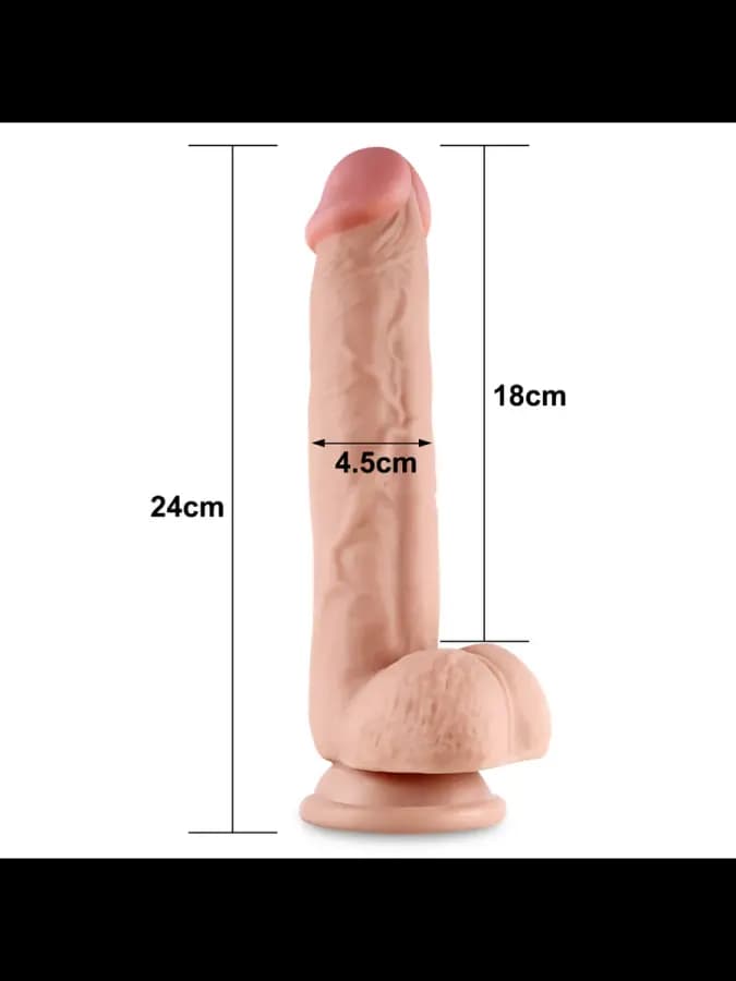 Реалистичный фаллоимитатор Lovetoy Sliding Skin (24×4,4 см) с двойной плотностью