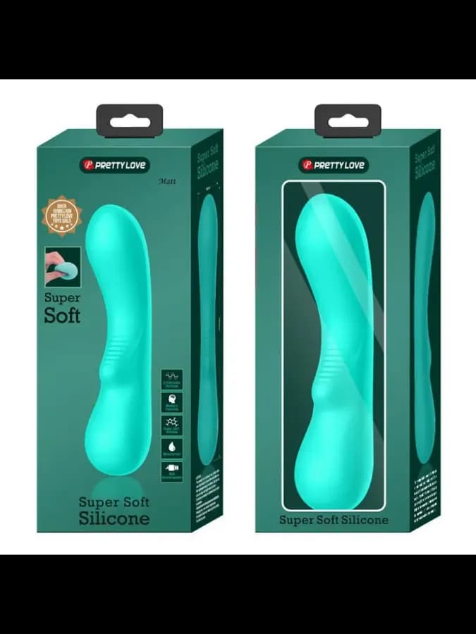 Вибратор Matt Super Soft (19 см) бирюзовый — фото 2