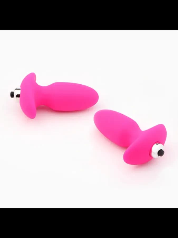 Розовая анальная вибропробка софт-силикон 7.5 см — фото 5