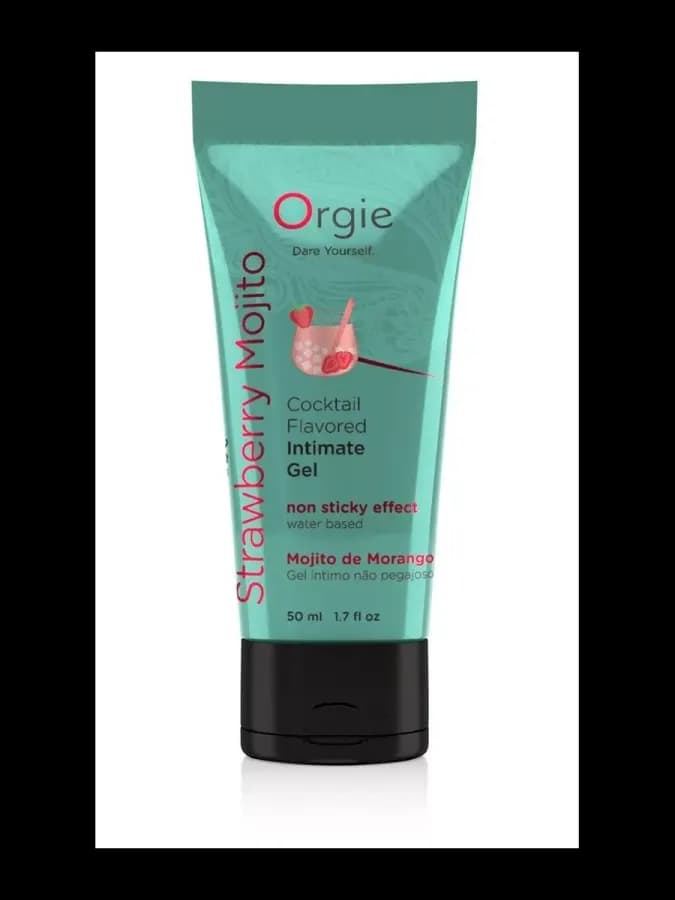 Съедобный интимный гель Lube Tube Cocktail Strawberry Mojito