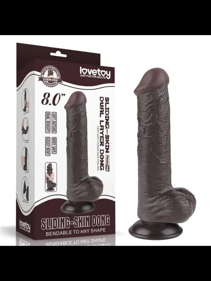 Реалистичный фаллоимитатор Sliding Skin (20,8×4 см)